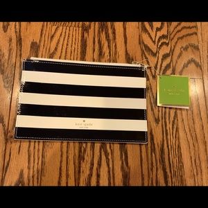 Kate Spade Black Stripe Pencil Pouch